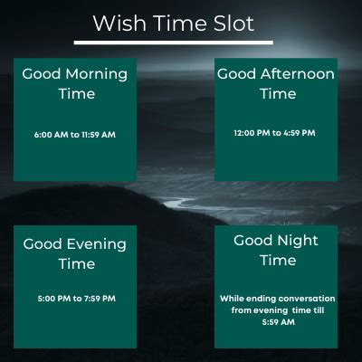 what to wish at 5pm|Time slot to wish good morning afternoon evening and night Table.